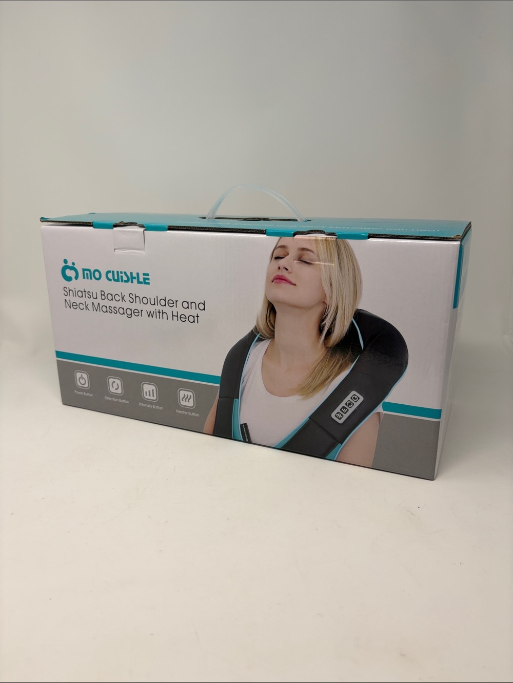Shiatsu Back, Shoulder & Neck Massager with Heat - Black and Turquoise